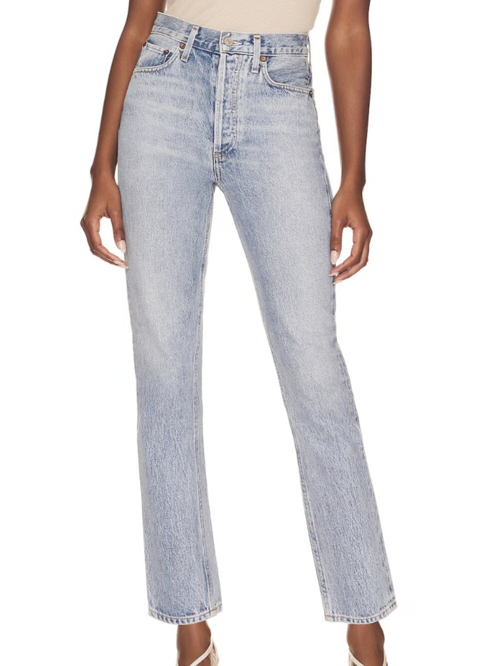 Agolde Riley High Rise Straight Crop Jeans